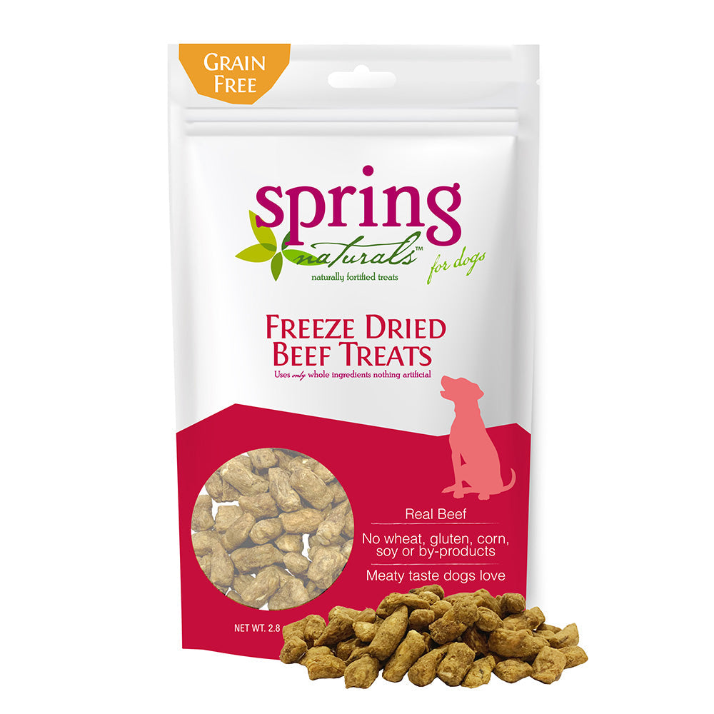 Spring Naturals - 冷凍脫水狗小食系列(小魚乾/牛肉/三文魚)