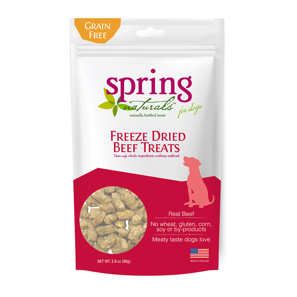 Spring Naturals - 冷凍脫水狗小食系列(小魚乾/牛肉/三文魚)