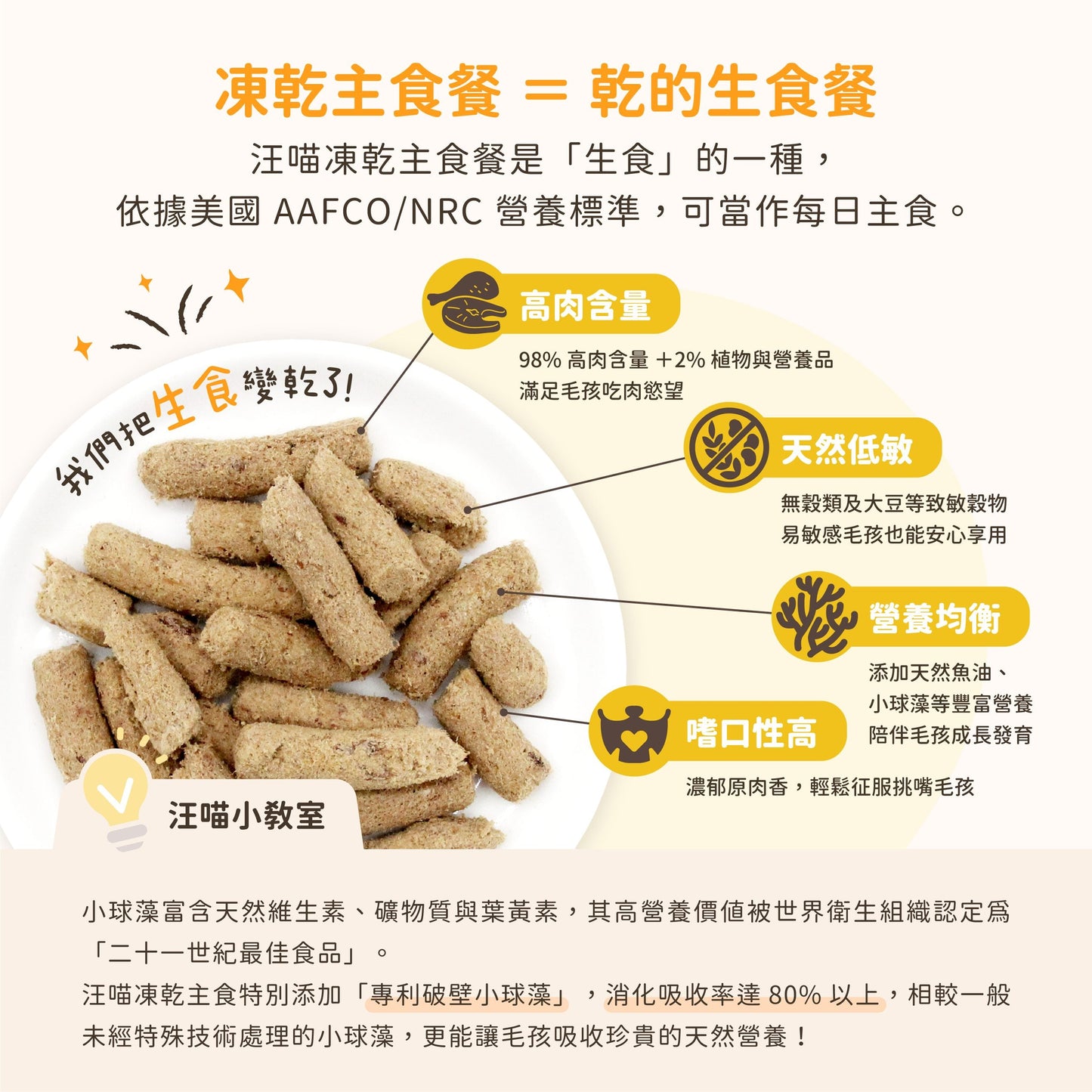 汪喵星球 - 貓咪凍乾主食餐(小袋 80g/大袋 500g)