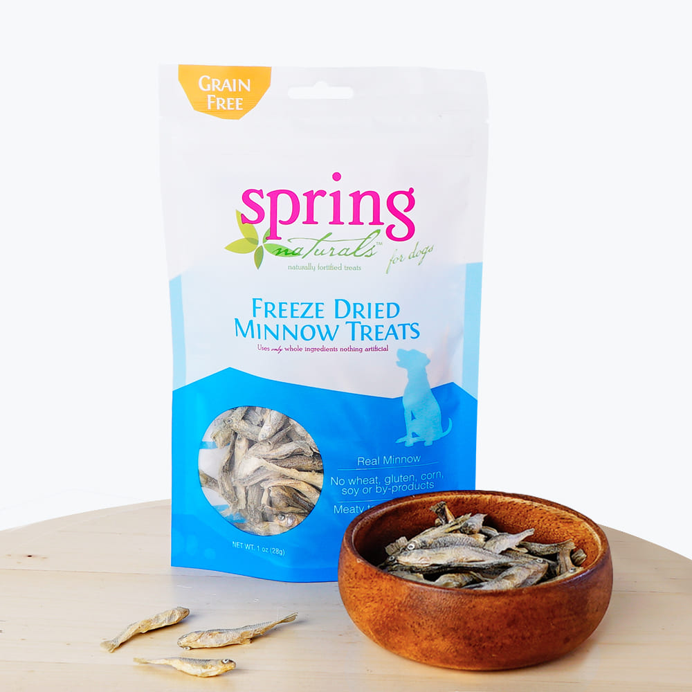 Spring Naturals - 冷凍脫水狗小食系列(小魚乾/牛肉/三文魚)