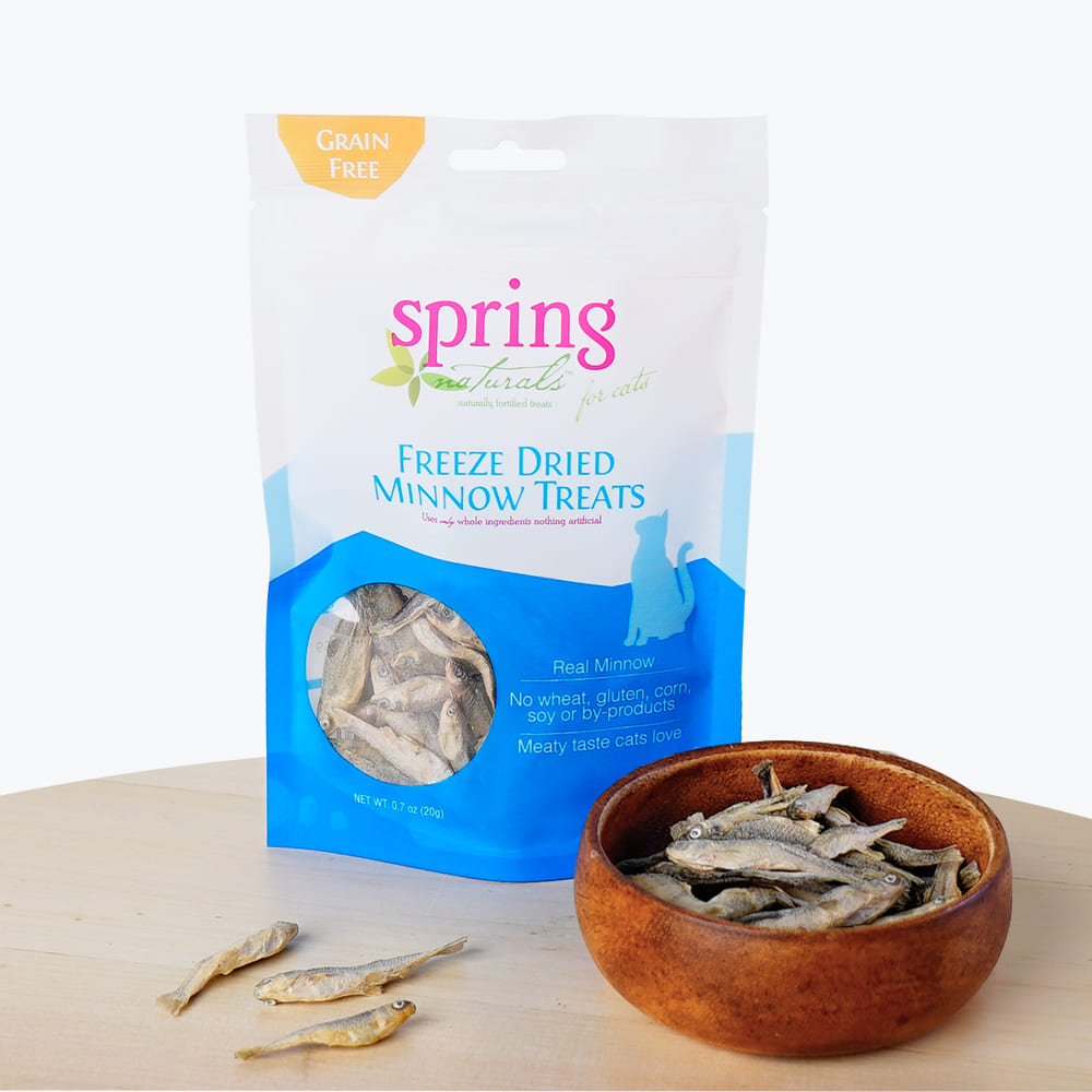 Spring Naturals - 冷凍脫水貓小食系列(小魚乾/牛肉/三文魚)