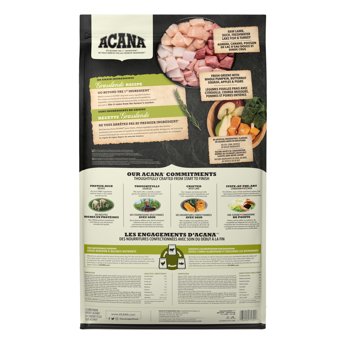 ACANA - 無穀物狗糧地域素材草原配方(2kg/11.4 kg)