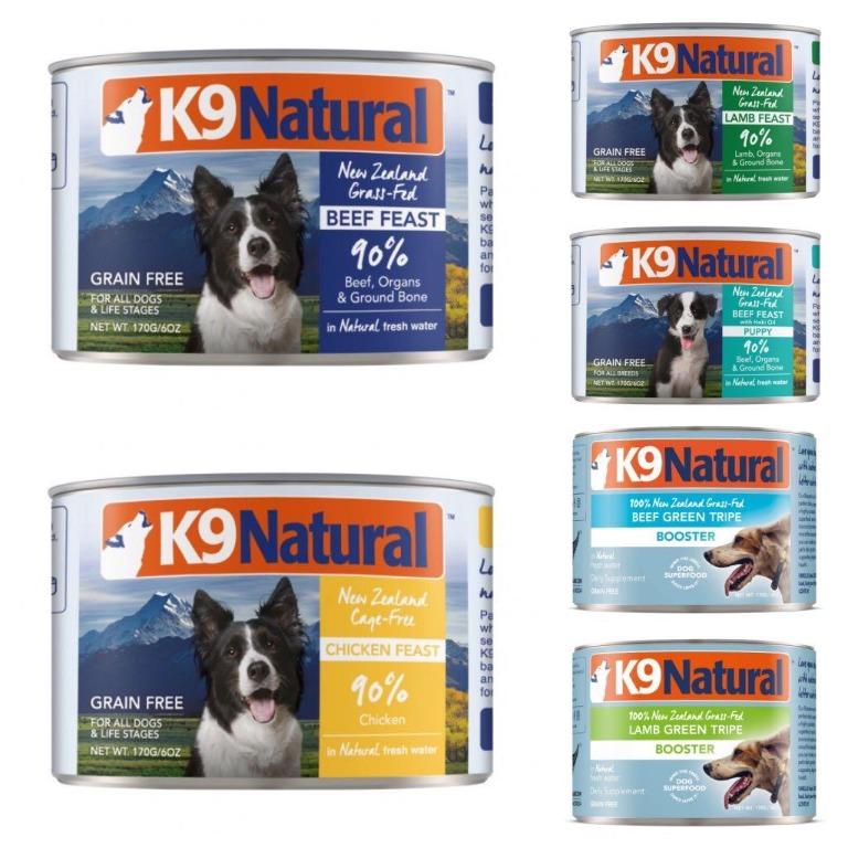 K9 Natural - 狗罐頭 170g&370g -(牛肉/羊肉/雞肉/牛肉藍尖尾鱈魚/羊肉及三文魚)