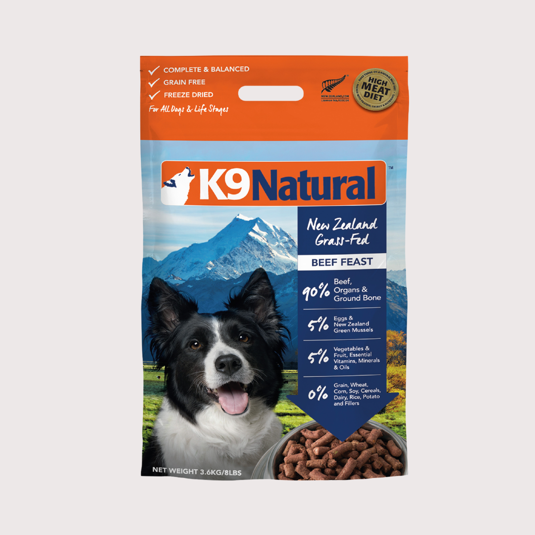 K9 Natural - 凍乾生肉狗糧 - 牛肉盛宴(500g/1.8 kg/3.6 kg)
