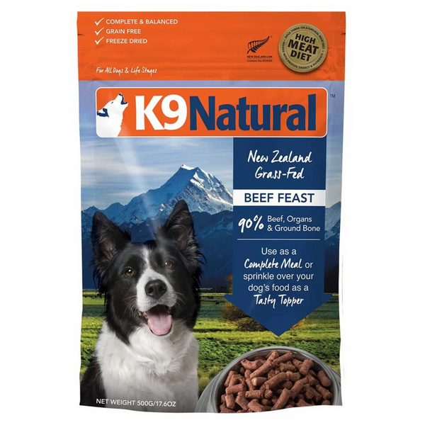 K9 Natural - 凍乾生肉狗糧 - 牛肉藍尖尾鱈魚盛宴(500 g/1.8 kg)