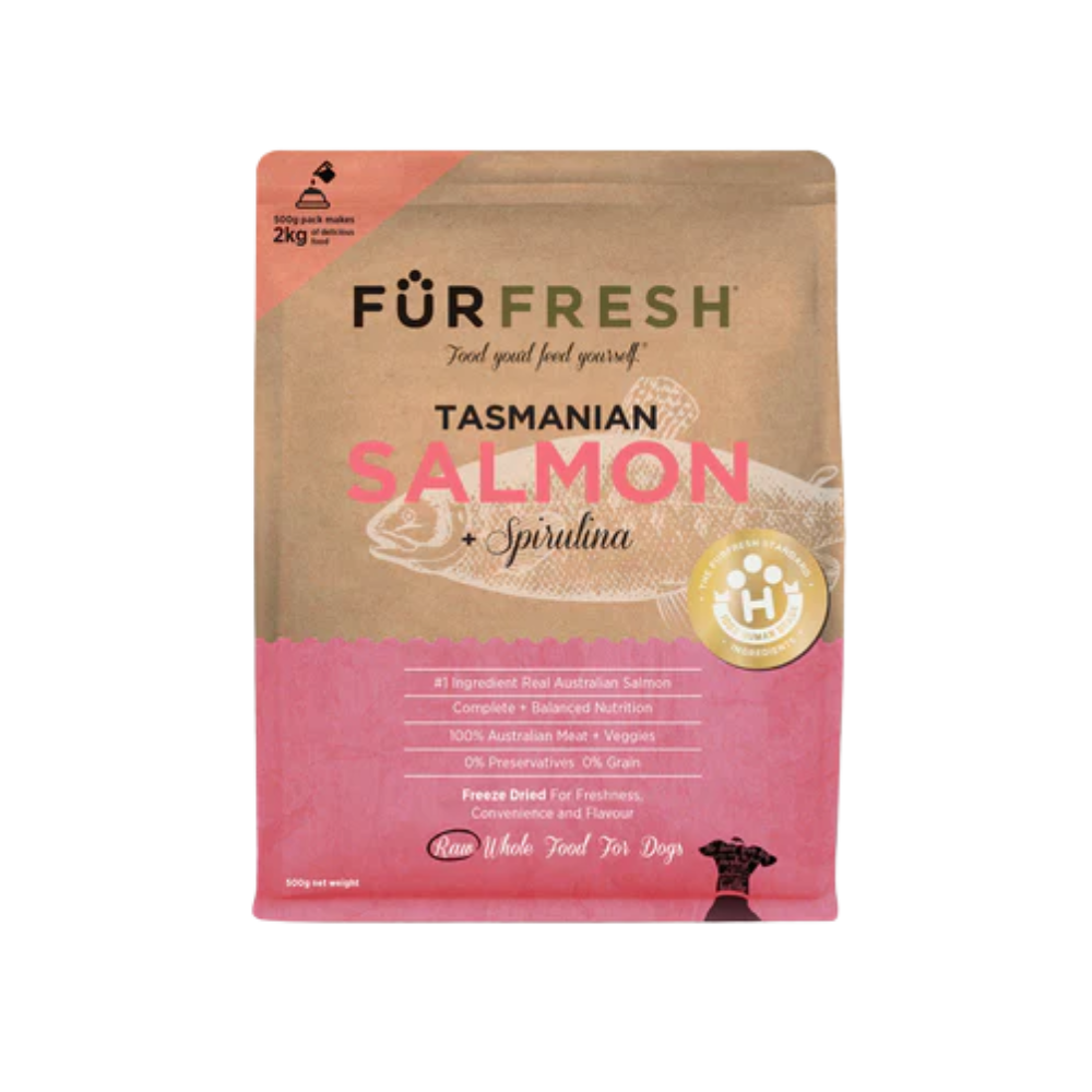 FurFresh 澳洲三文魚及螺旋藻凍乾狗糧 500g (24/7/2025到期)