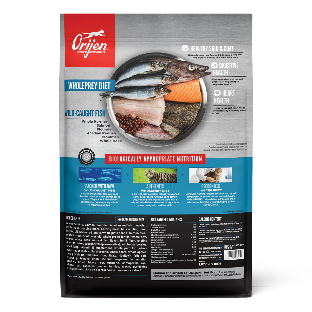Orijen - 無穀物六種魚海鮮貓糧配方(1.8kg/5.4kg)
