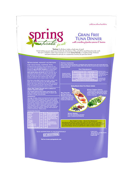 Spring Naturals - 無穀物配方貓糧系列(吞拿魚及雞肉/吞拿魚/雞肉/火雞及三文魚/三文魚)