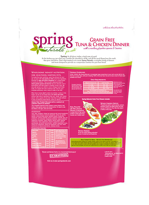 Spring Naturals - 無穀物配方貓糧系列(吞拿魚及雞肉/吞拿魚/雞肉/火雞及三文魚/三文魚)