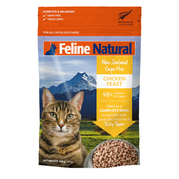 Feline Natural - 單一蛋白凍乾貓糧 - 雞肉盛宴(320 g)