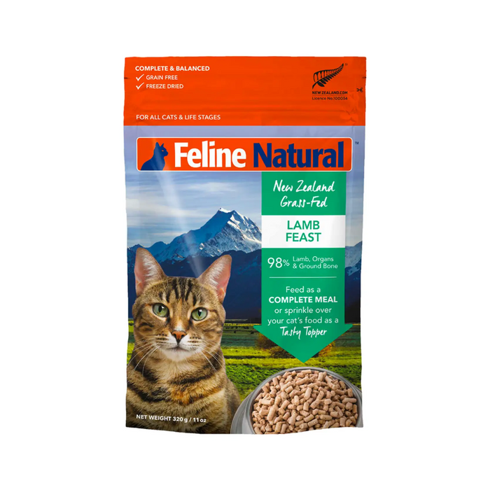 Feline Natural - 單一蛋白凍乾貓糧 - 羊肉盛宴(320 g)