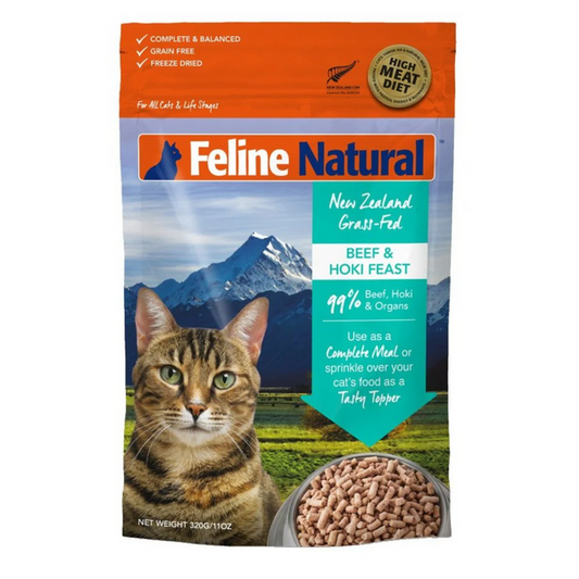 Feline Natural - 凍乾生肉貓糧 - 牛肉藍尖尾鱈魚盛宴（320 g）