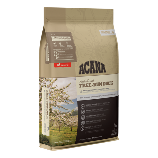 ACANA - 無穀物單一蛋白放養鴨狗糧配方（2kg／6kg／11.4 kg）