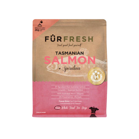 FurFresh 澳洲三文魚及螺旋藻凍乾狗糧 500g (24/7/2025到期)