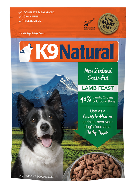 K9 Natural - 凍乾生肉狗糧 - 羊肉盛宴（500g／1.8 kg／3.6 kg）