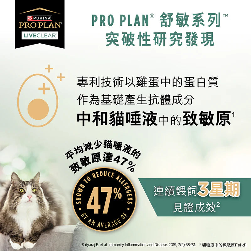 PURINA® PRO PLAN® 舒敏系列™ 成貓敏感皮膚及腸胃配方 (火雞) 3.2磅